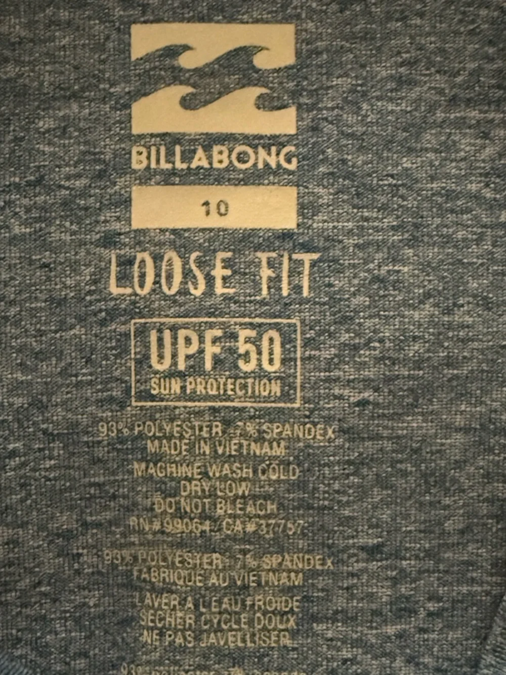 Billabong Boys Rotohand Loose Fit Swim Rashguard – Size 10